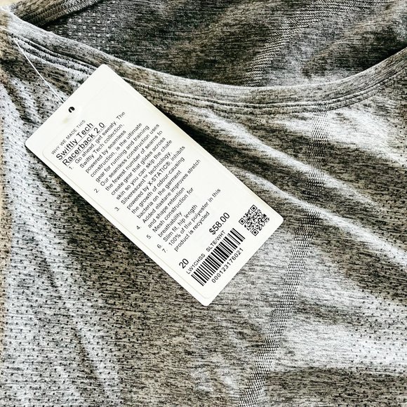 lululemon swiftly tech racerback tank 2.0 in slate/white - Picture 5 of 5